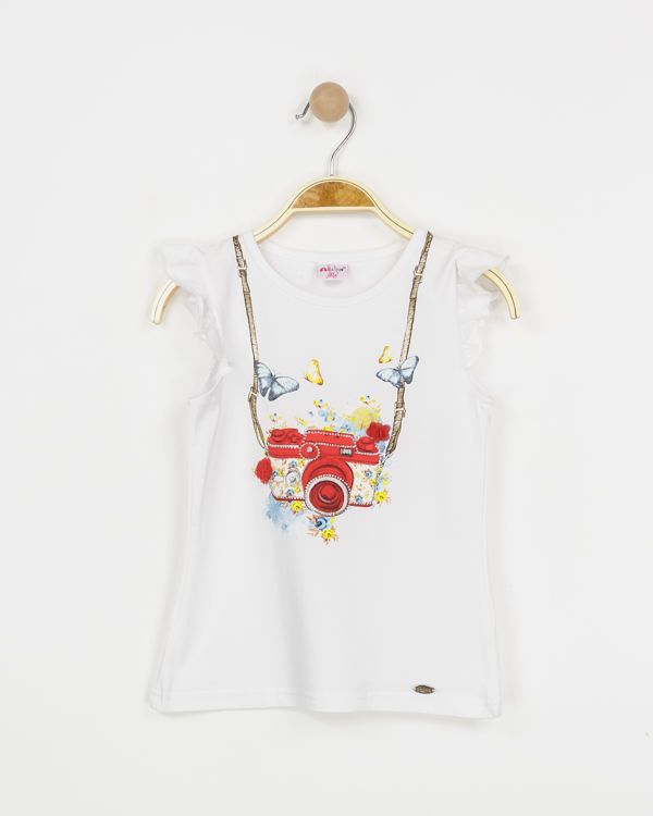 Picture of B22303 GIRLS GLITTERY FANCY COTTON TOP